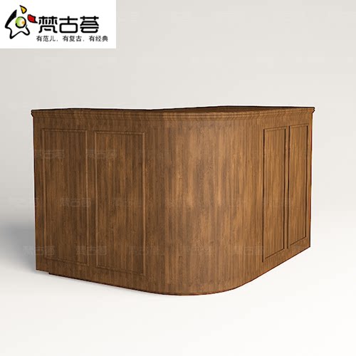 Retro cashier's counter solid wood minimalist made of old counter bar Desk Reception Desk Nostalgia Wood Clothing Store Cashier Counter Counter