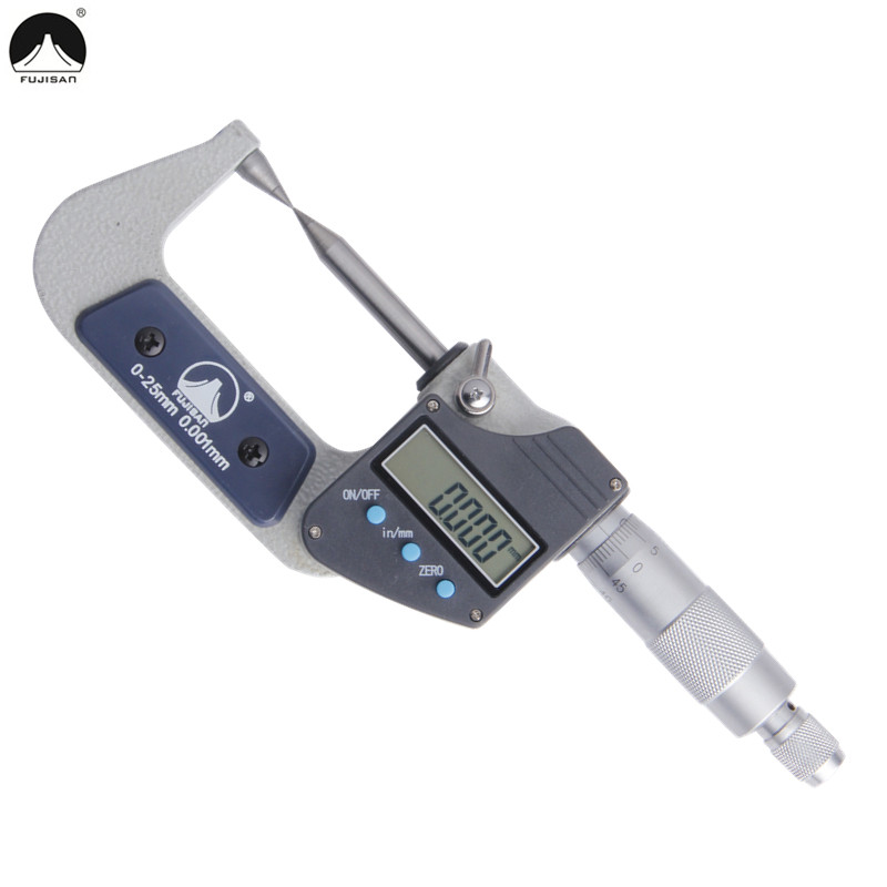 Mount Fuji double pointed micrometer large screen digital display 0-25mm outer diameter micrometer accuracy 0 001mm metric