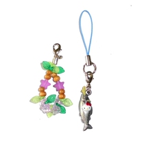 Japanese SanrioHello Kitty autumn taste feel mobile phone rope bag pendant Keychain (salmon)