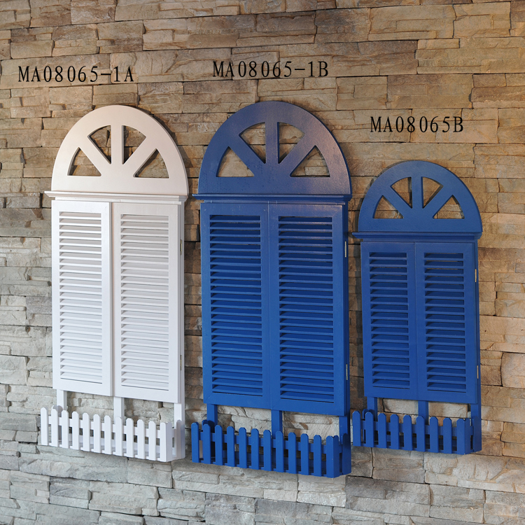 Myrian Creative Mediterranean Style Blocks Windows Decorated with shutters wall hanging simulation windows
