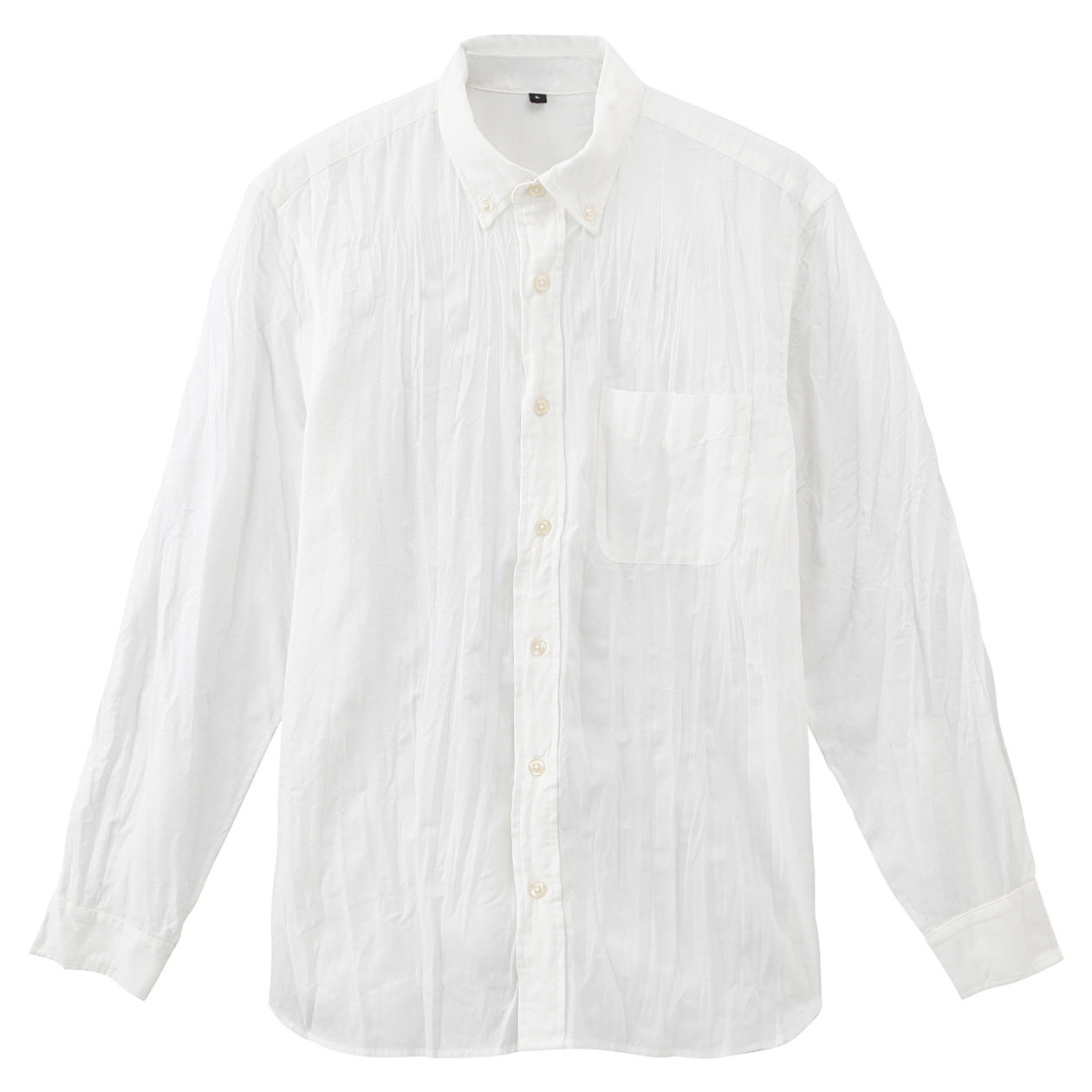 无印良品MUJI 男式 印度棉府绸纽扣领衬衫