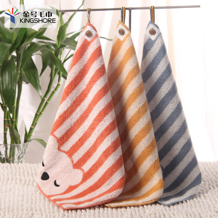 Gold Number towel square towel wipe hand wipe hand towel pure cotton thickened soft S6131WH squint eye bear with hanging rope