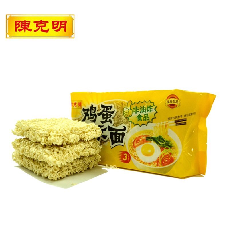 【天猫超市】陈克明 鸡蛋波纹方便面条500g 健康非油炸方便火锅面