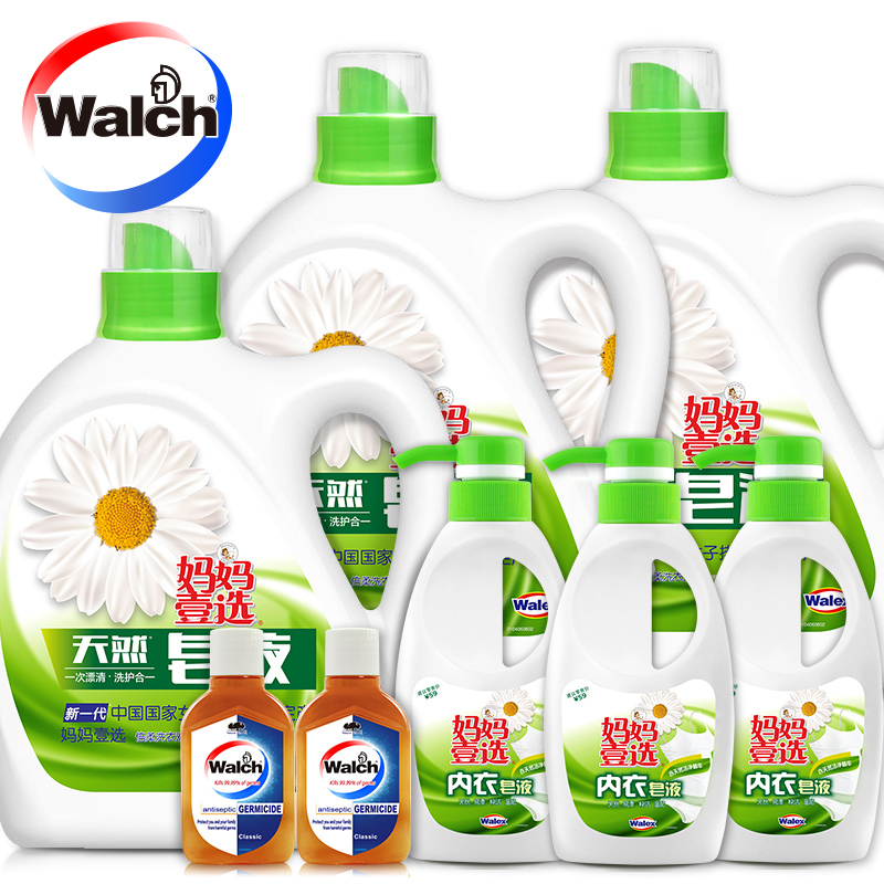 Walch/威露士妈妈壹选皂液2kgx3送内衣皂液300gx3送消毒液x２