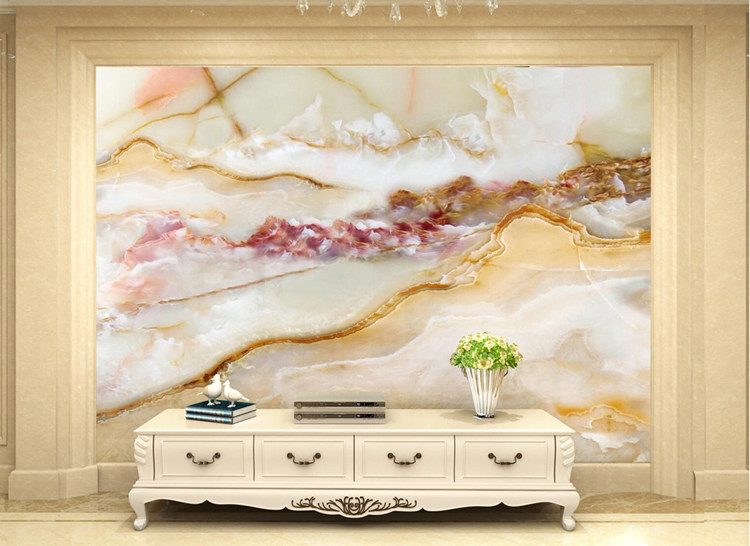 Tile background wall European living room TV sofa background wall Jiangshan Duojiao 3D microcrystalline stone marble pattern