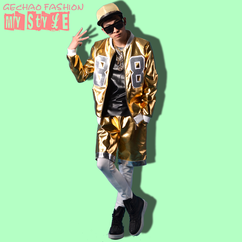 Exclusive ] Nightclub male singer DSDJ Right Zhilong GD Fenggold Specifications letter hip hop bar performing clothes accessories