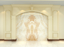 European TV microcrystalline stone background wall marble Roman column simple carved square column stone carving