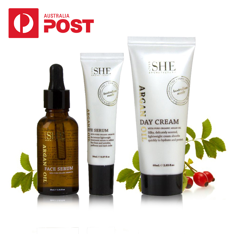 OM SHE坚果油日霜60ml+眼部精华液20ml+修颜精华液30ml套装
