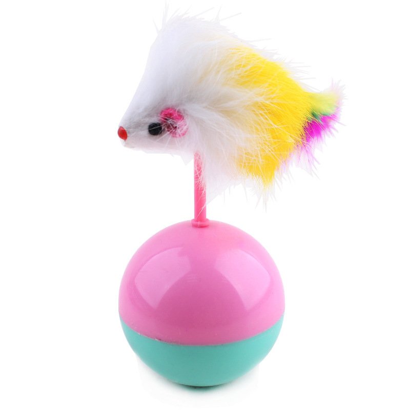 Cat toy mouse model does not fall ball tumbler plush feather toy cat amused pet toy
