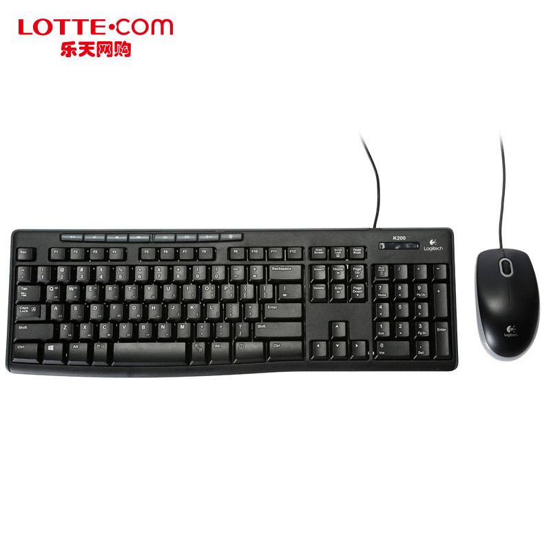 乐天网购Logitech罗技键鼠套装MK200家用有线智能省电韩国直邮