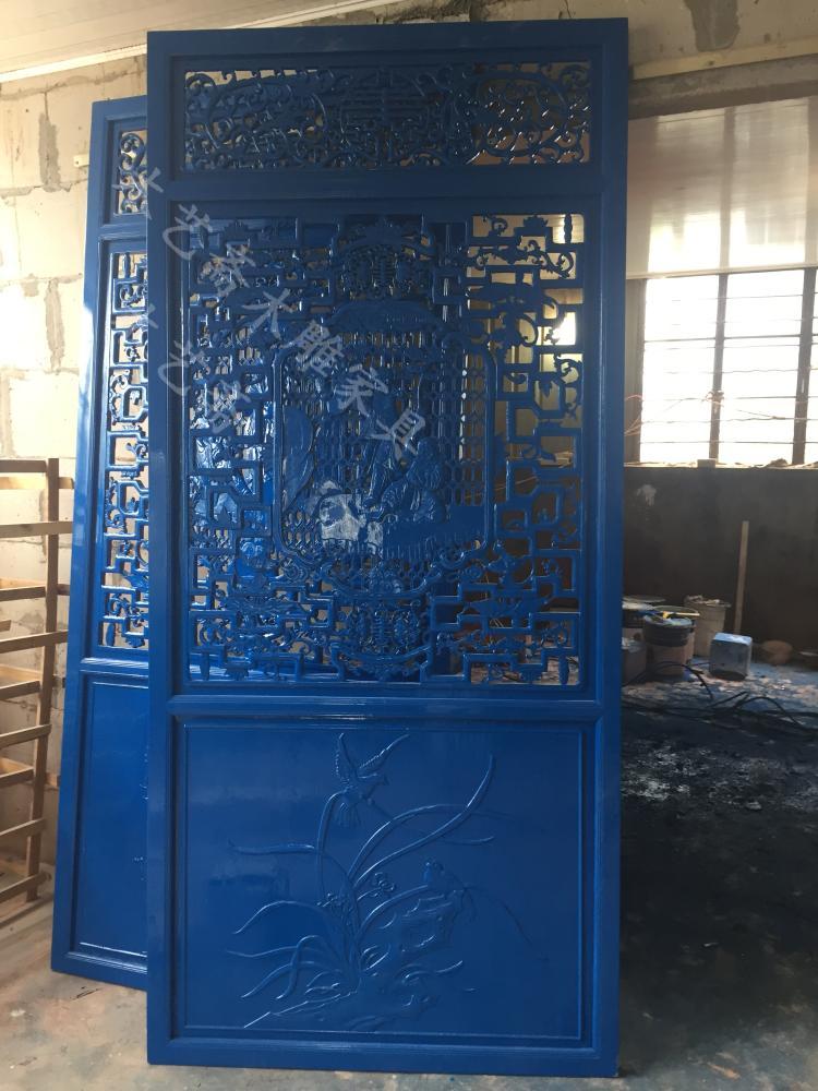 East Yang Wood Carving Solid Wood Sculpture Flower Gate to Do Fragrant Camphor Wood Carved Flower Version Background Wall Partition Screen