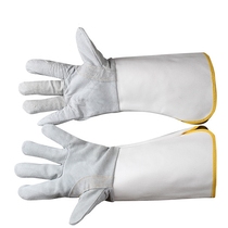 Cowhide welding gloves Welder gloves Wear-resistant stab-resistant welding gloves Canvas extended labor protection gloves