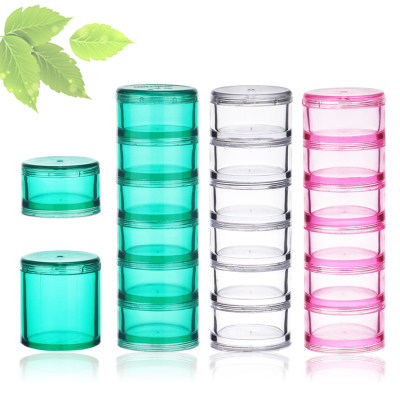 Seven-grid casual loading of portable small medicine box 7 g nutrient sheet split charging plastic case casual and convenient assembly