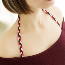 Hanging neck shoulder strap large buckle wide hook hand-woven twist hooker shoulder underwear strap adjustable bra bra bra strap
