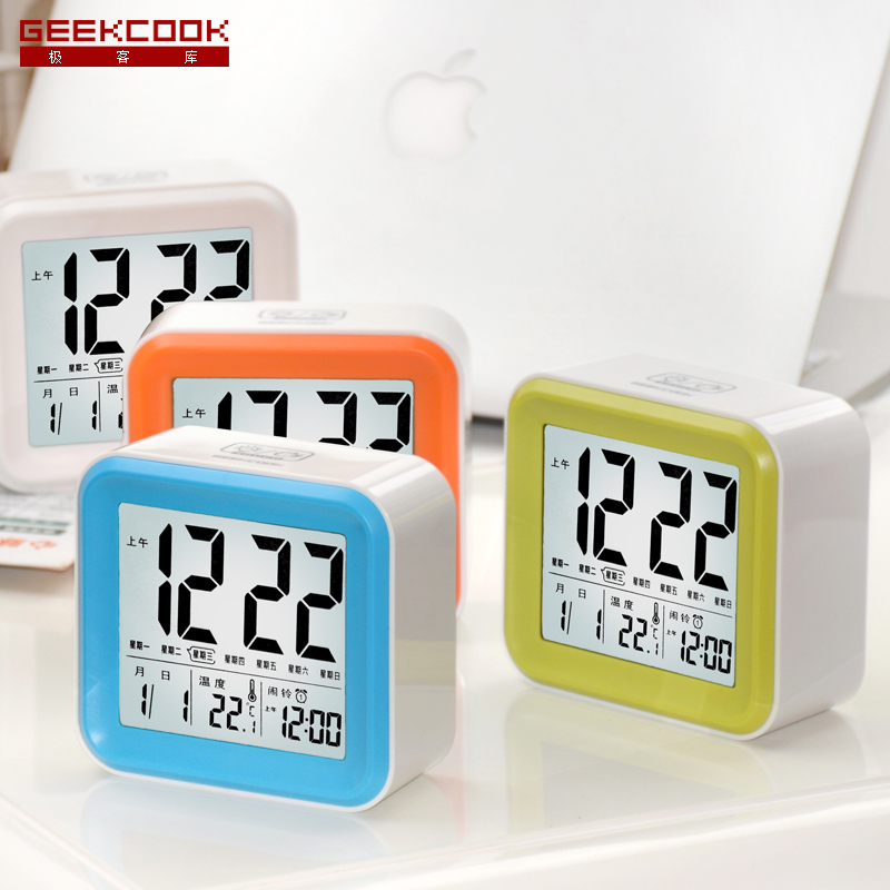 Geek library Fashion creative children's alarm clock Luminous lazy snooze small alarm clock Student alarm clock Cute electronic alarm clock