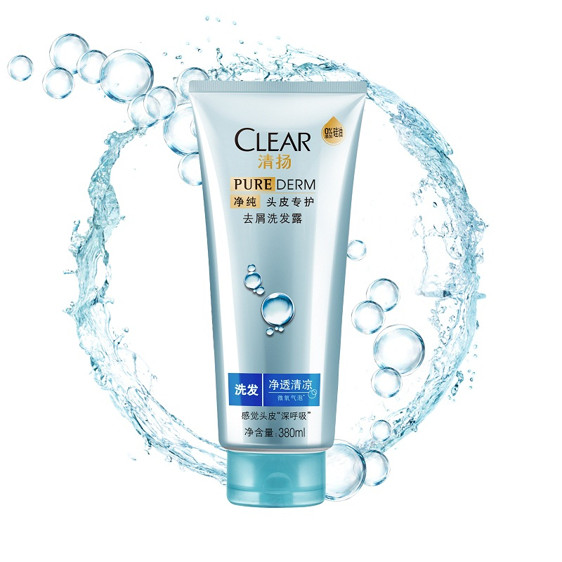 【天猫超市】清扬净纯头皮专护 去屑洗发露 洗发净透清凉 380ml
