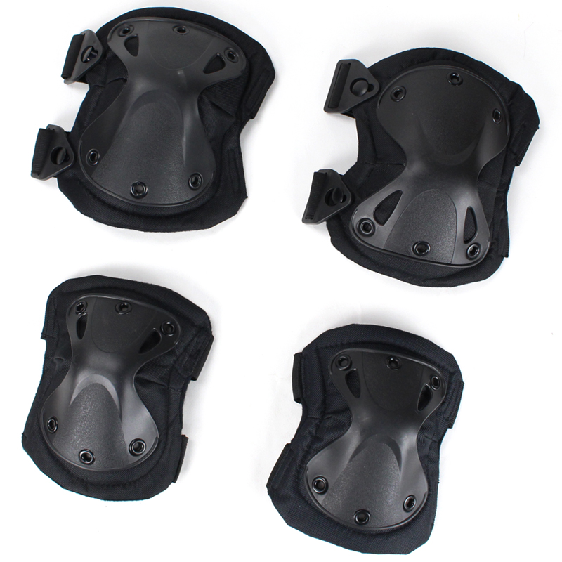 Outdoor CP camouflage protective gear training set CS field equipment Special forces tactical camouflage knee and elbow four-piece set
