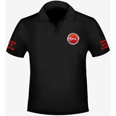 WHAMPOA black slim version sweating breath Afghanistan war Red Wing action 10th anniversary commemorative polo shirt T