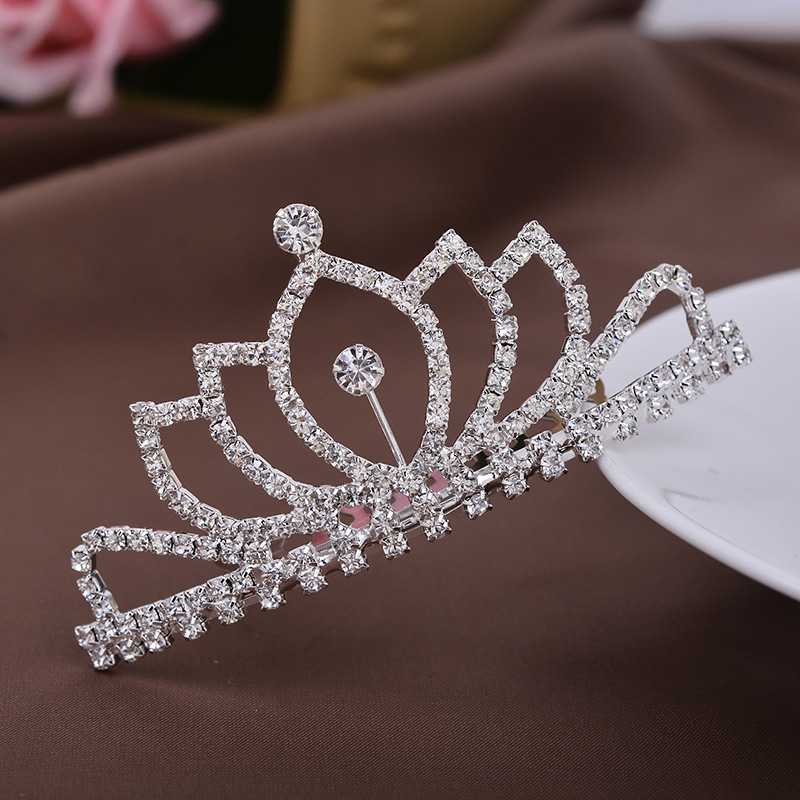 Korean Children Crown Hair Accessories Girl Water Drill Comb Crown Inserts Comb Princess Performance Headwear Water Drill Hairpin