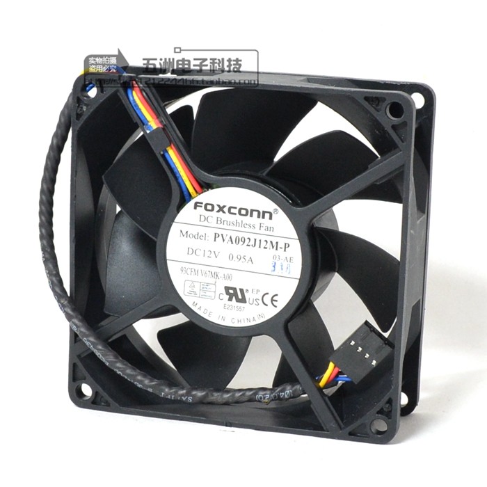 Original Foxconn PVA092J12M-P 03-AE 12V 95A 0 95A-wire PWM temperature-controlled fan