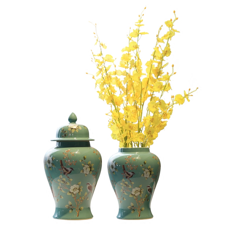 New Chinese style ceramic general mesa candy jar jar of vases, flower, flower implement the sitting room tea table decoration furnishing articles caddy fixings