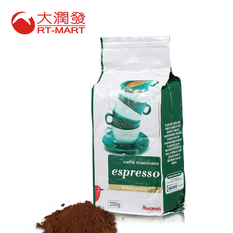 台湾大润发Auchan/欧尚意大利进口ESPRESSO香浓研磨咖啡粉250g/包
