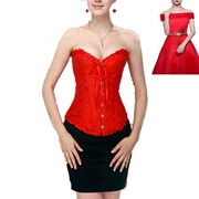 Cô dâu đỏ ngực vô hình corset corset sau sinh bụng quai corset nữ rạng rỡ áo vest