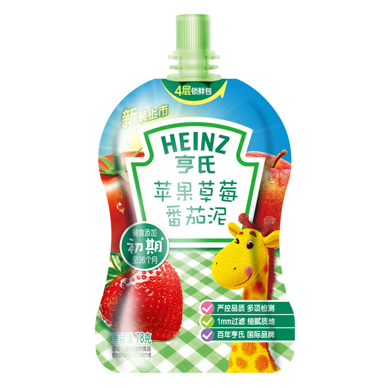 氏果蔬泥苹果草莓番茄6至36月78g全球选材改善肠道健康