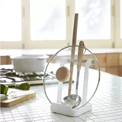 Japanese pot cover holder high-grade pot cover shelf with oil tank Creative kitchen supplies spoon shovel rack chopping board holder