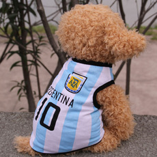 Антицарапки 2件包邮宠物狗狗衣服秋装 世界杯背心球衣大型犬泰迪贵宾衣服春秋