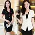 Mang 2018 Summer Short Sleeve thời trang mới Phong cách chuyên nghiệp váy Hotel Front Beauty Uniform Set nữ 