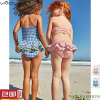 Mặc bikini MiniBoden cho trẻ em 17 mùa hè trẻ em bột / sọc xanh váy sọc chống nắng áo tắm bộ bikini 2 chi tiết cho bé 