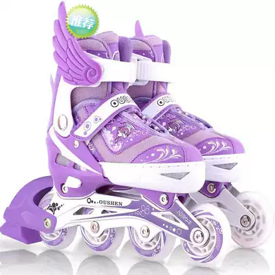 Children's skating skates luminous inline wheels Baby skating shoes Girls Hanhan welding skates Boys 3 4 5 6 7 years old