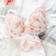 Nhật Bản dễ thương thêu áo ngực cô gái ngọt ngào ren nơ mỏng cup đồ lót kích thước lớn thoải mái chất béo MM đồ bơi nữ kín đáo Bộ đồ lót