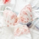 Nhật Bản dễ thương thêu áo ngực cô gái ngọt ngào ren nơ mỏng cup đồ lót kích thước lớn thoải mái chất béo MM