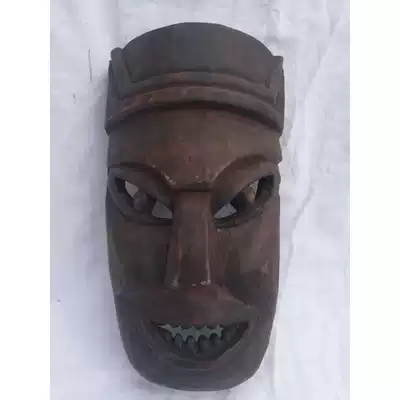 Folk wood carving Nuo carving Nuo opera Nuo God Nuo mask face face face face face Nuo dance Nuo sacrifice sacrifice face man 30cm