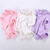 2018 xuân hè mới bé ve áo túi rắm quần áo bé Xiêm quần áo cotton thêu búp bê cổ áo quần quần áo trẻ em Áo liền quần