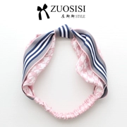 Zuosisi Zuosi trẻ em màu hồng ruy băng phụ kiện tóc cô gái sọc thắt nút băng đầu tóc
