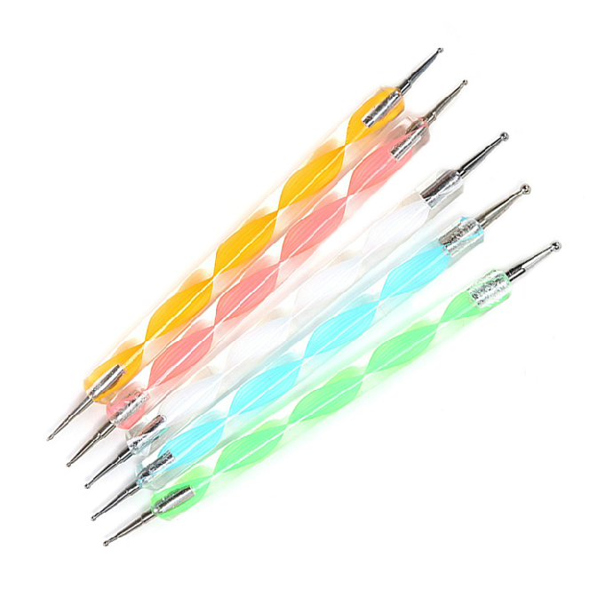 Nail tools Double-headed point drill pen Point flower needle hook flower painting pen Crystal spiral rod pen High-grade crystal pen