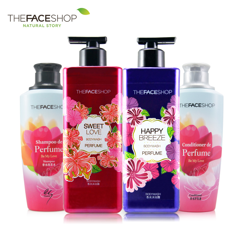 The Face Shop/菲诗小铺TFS沐浴露洗发水护发素套装持久清香