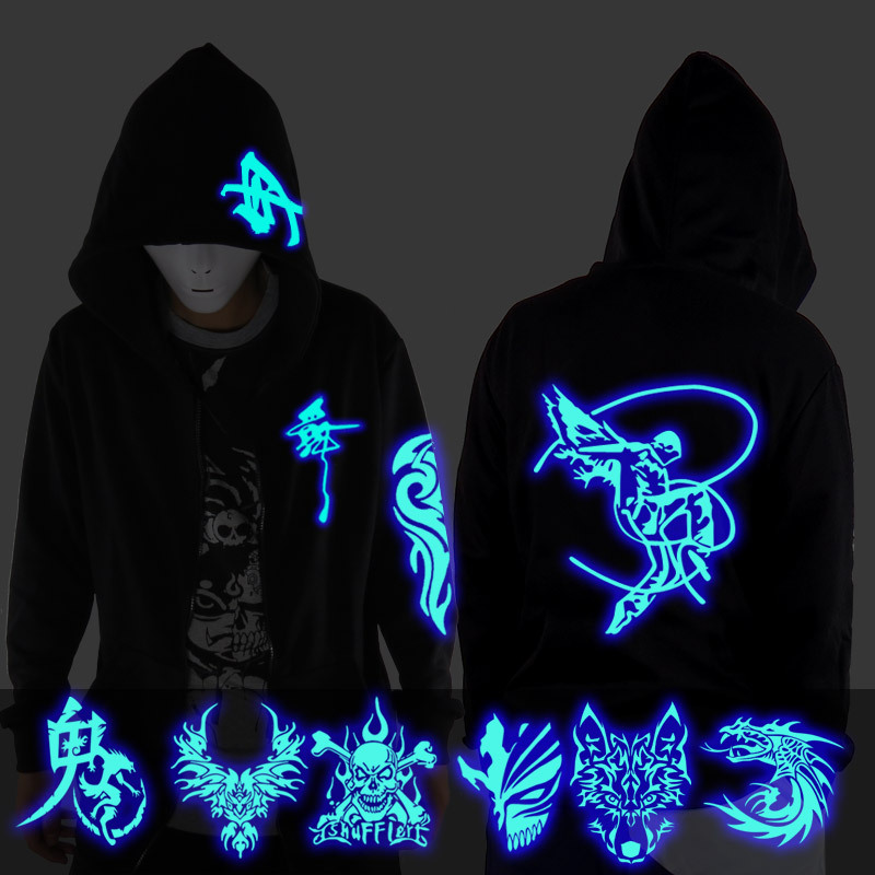 Autumn and Winter Ghost Step Dance Clothes for Male and Female Students, Fluorescent Shuffle Dance Ghost Step Dance Clothing, Hip-Hop Street Dance Sweatshirt Jacket
