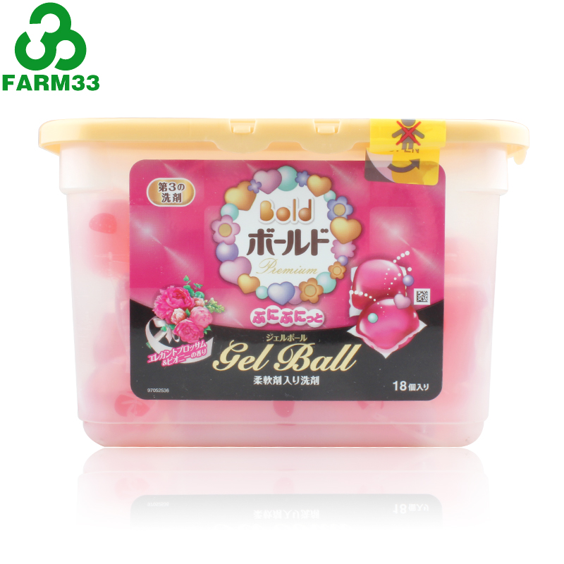 日本P&G Bold/碧浪 洗衣凝珠 洗衣液 粉色优雅芍药香 18个入
