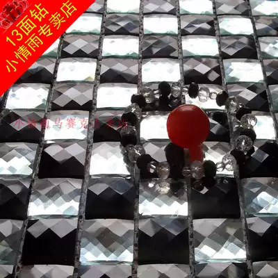 White plus Black 13 mirror mosaic 9 side edging mirror wall sticker TV background wall 5 glass mosaic