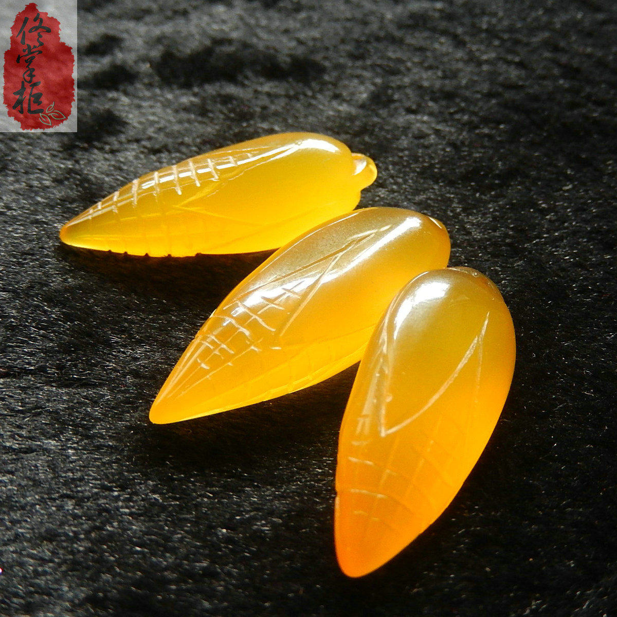 Handmade DIY bulk natural chalcedony agate corn bulk corn pendant pendant handmade golden corn accessories