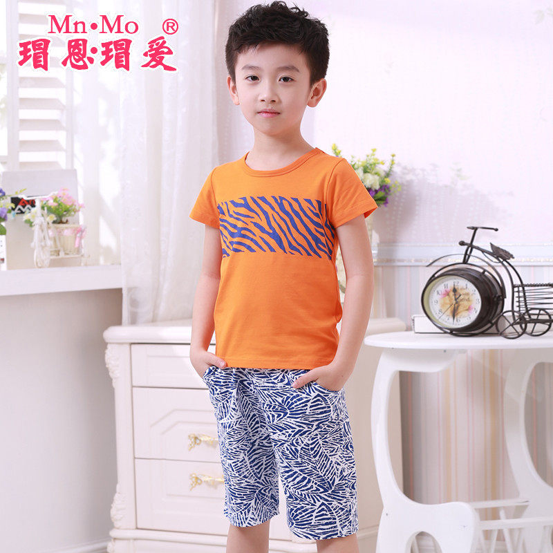 瑁恩瑁爱2016夏季童装中大童男童套装短裤男孩短袖套装t恤夏款潮