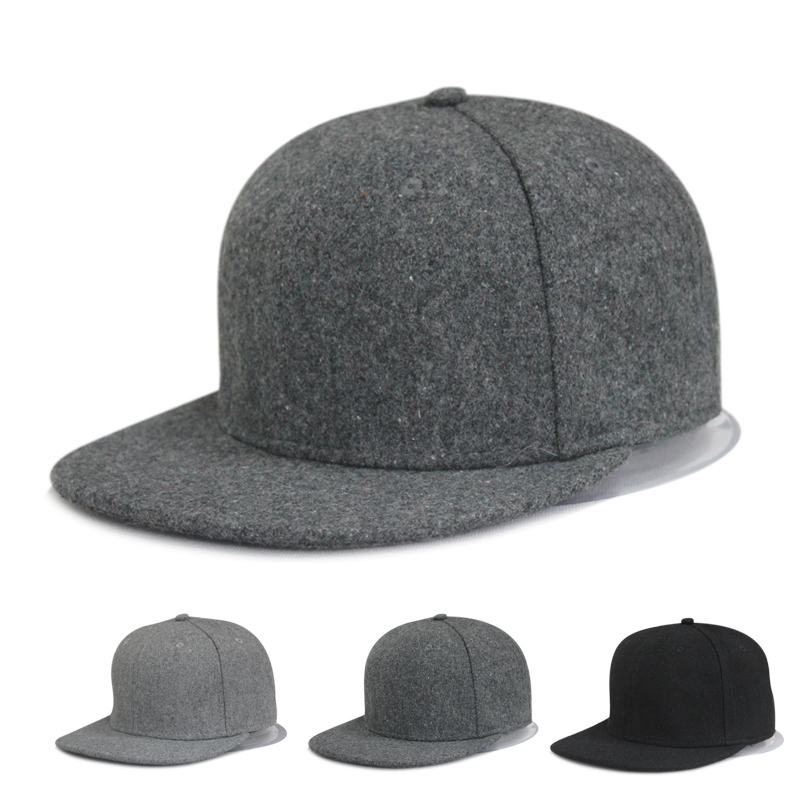 Korean version of the trendsetter men and women light board wool flat edge hat Autumn and winter warm hip-hop hip-hop baseball cap thickened hat