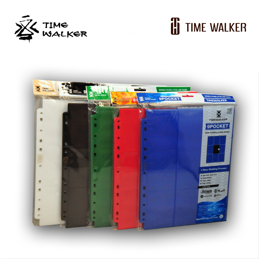 TW advanced color card page loose-leaf collection inner page 4 color side inserts 9 grids 11 holes 3 layers thick game king MTG