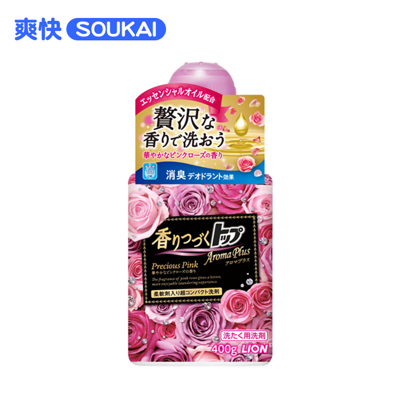 日本直邮原装狮王TOP持久香氛柔顺洗衣液400g高雅花香