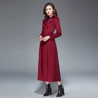 Mùa thu đông 2018 mới áo khoác cashmere dày mỏng dài mùa đông nữ qua eo dài đến eo là áo khoác len mỏng áo khoác dài hàn quốc