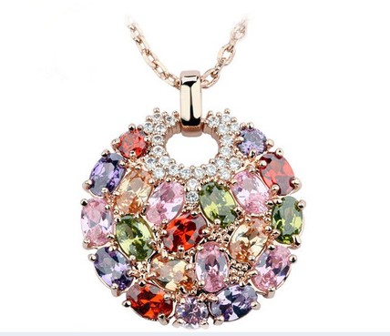 Flower full moon necklace Women's short clavicle chain pendant Korean edition jewelry jewelry Birthday gift
